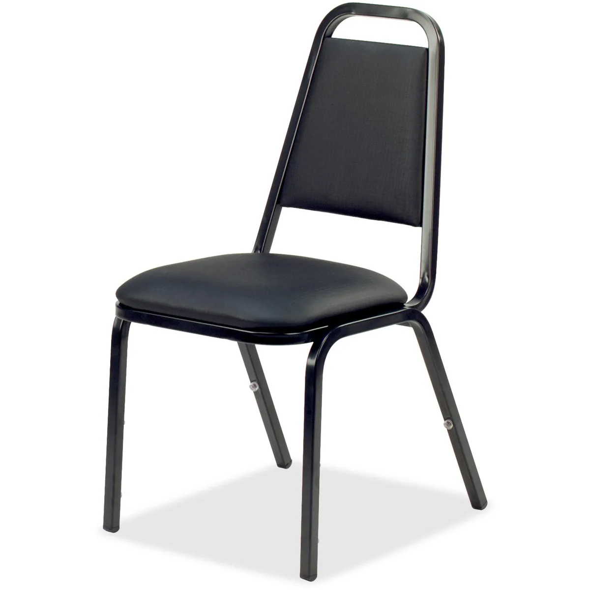 Lorell Lorell 62512 Stacking Chair 18x22x34 4/CT Charcoal Vinyl/Black Frame — product photo