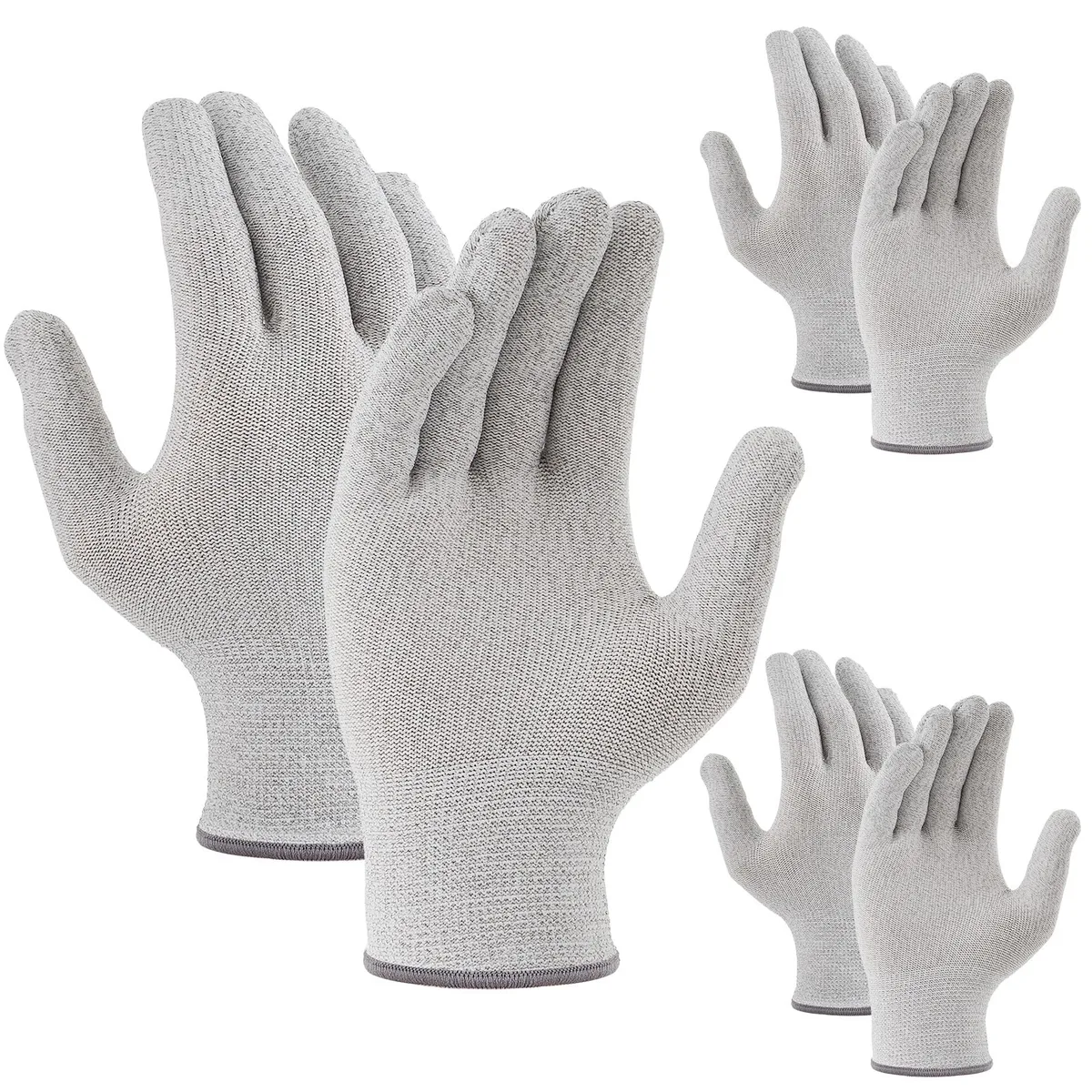  Teenyyou Anti Static Touch Screen Gloves Unisex Medium 2 Pairs Silver — product photo