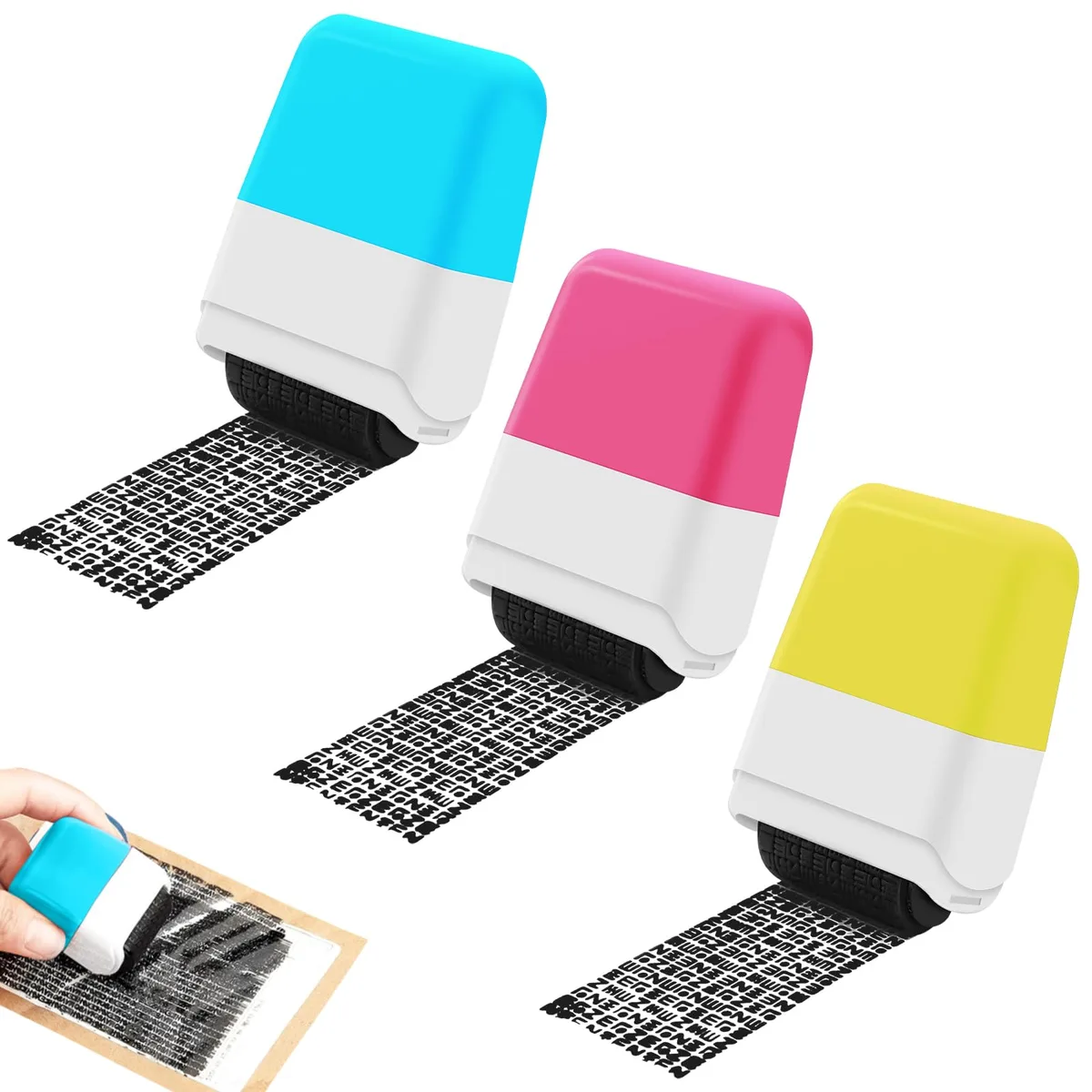  reroso address stamp 3-pack blue pink yellow .5 in — product photo