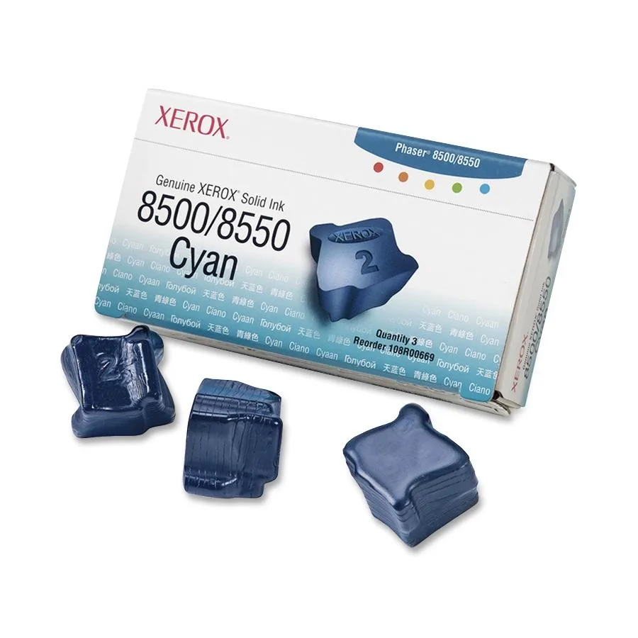 XEROX Xerox 108R00669 Solid Ink Cyan 3 Sticks 3000 Pages — product photo