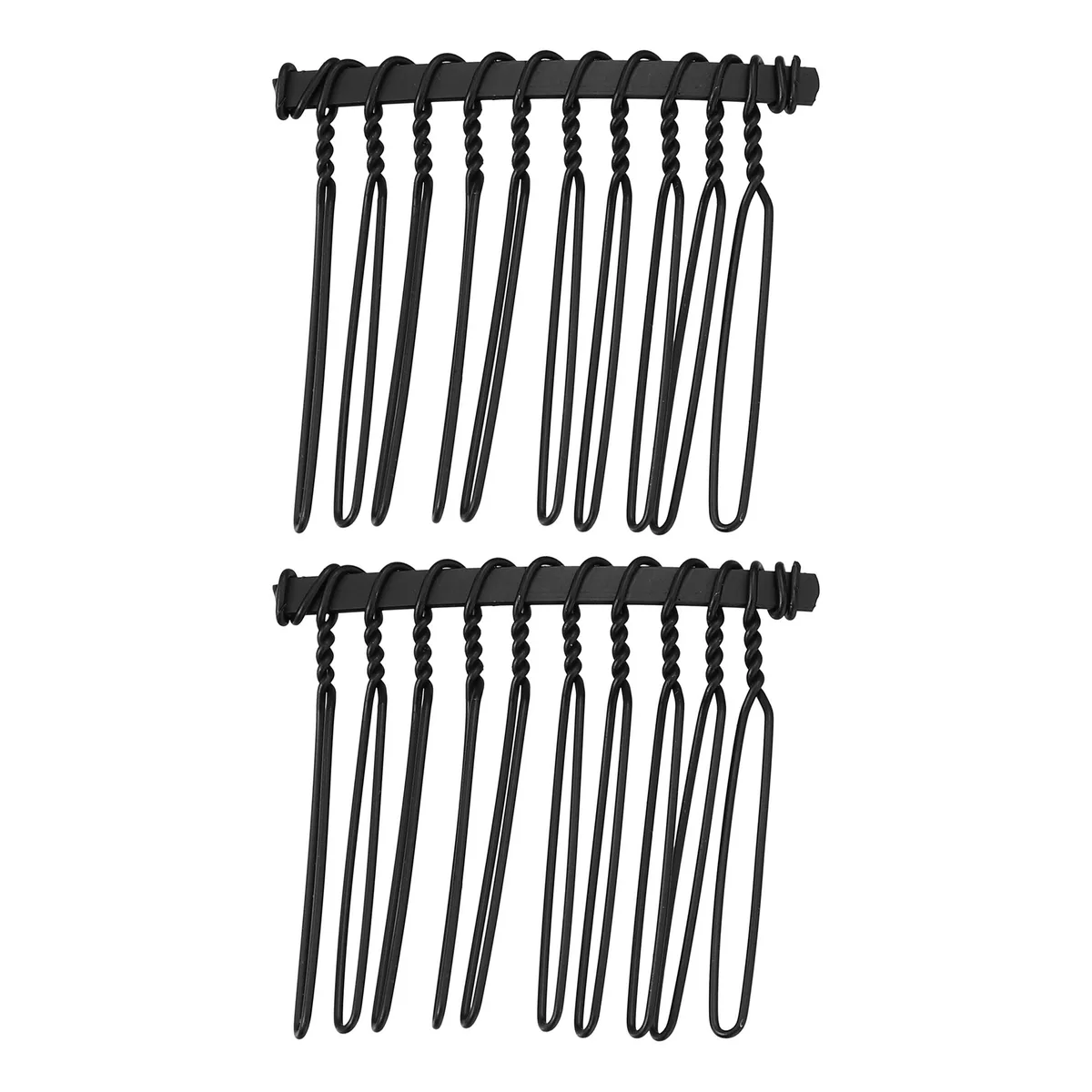 Unique-Bargains Unique-Bargains No Slip Hair Side Combs Metal Black 1.6" 2 Pcs — product photo
