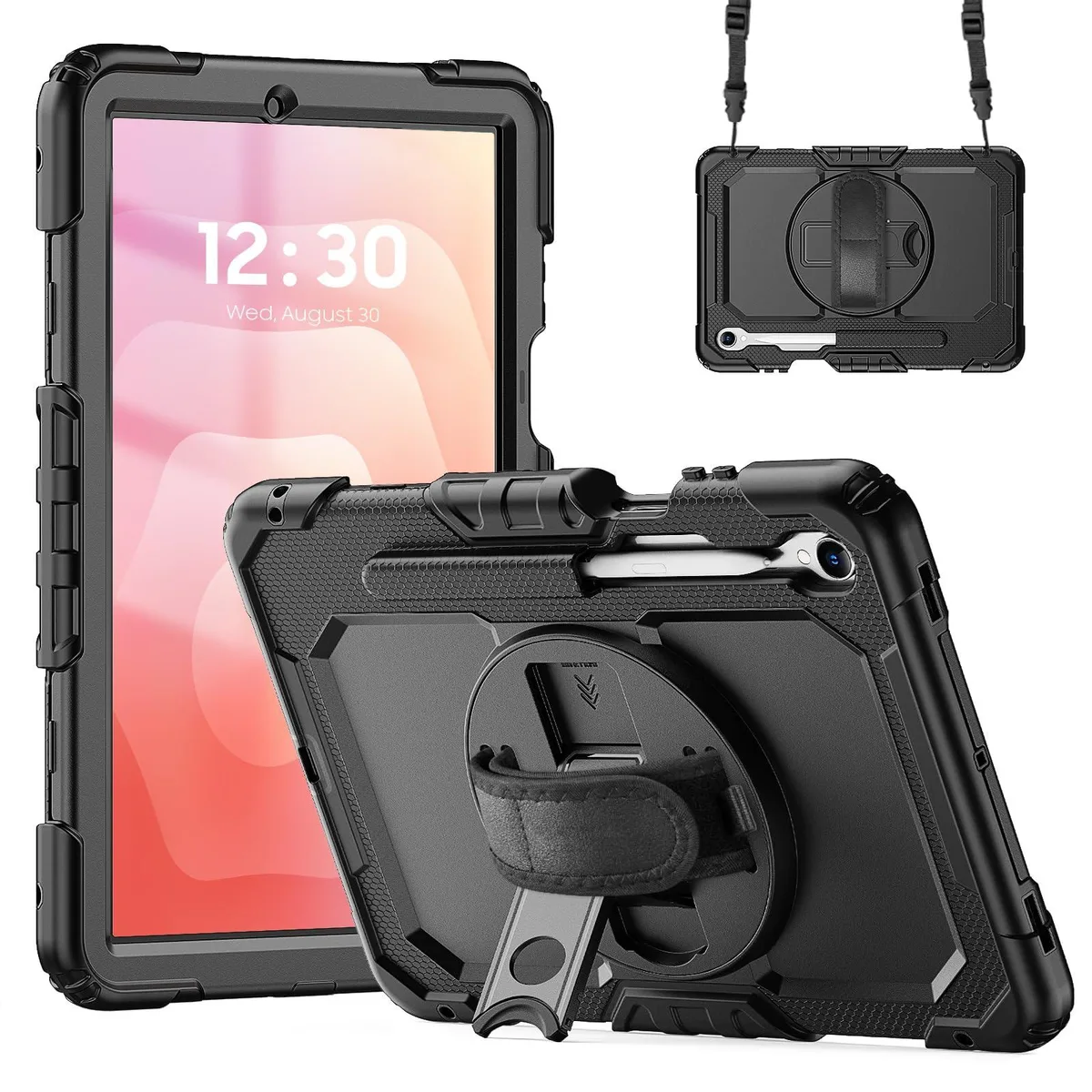 Timoom Timoom 360° Rotatable Shockproof Case with Straps for Samsung Galaxy Tab S11 11" 2025 (SM-X730/X736B) Black — product photo