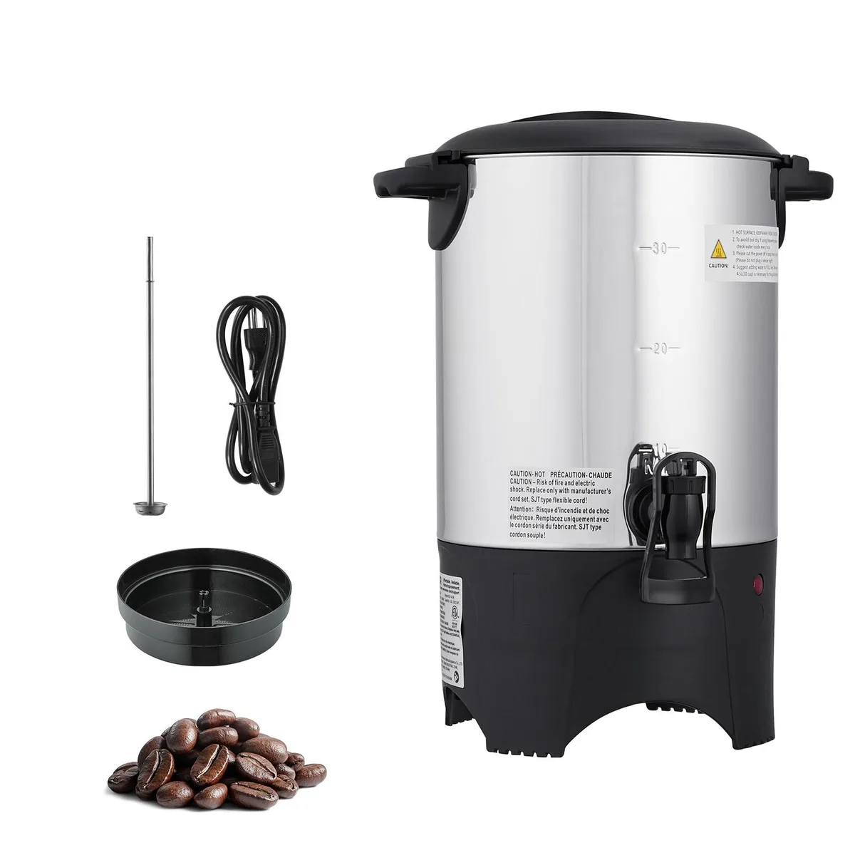 VEVOR VEVOR Commercial Coffee Urn 30 Cup 4.5 L Stainless Steel Specialty Appliance — product photo