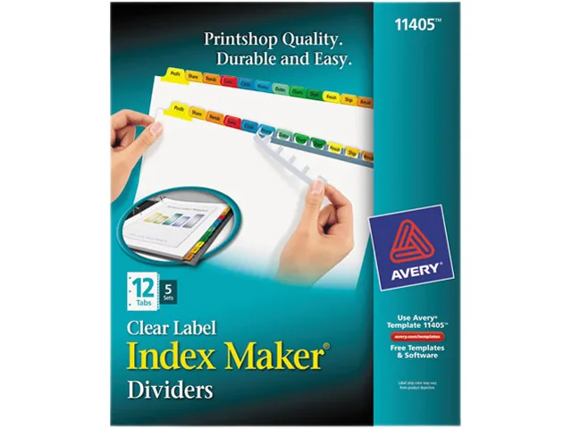 Avery Avery 11405 Multicolor 12-Tab Card Filing Dividers — product photo