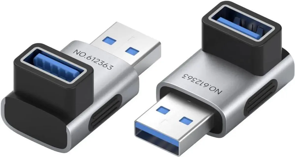 SMUGDESK SMUGDESK 90 Degree USB 3.2 Adapter Right &amp; Left Angle 2 Pack — product photo