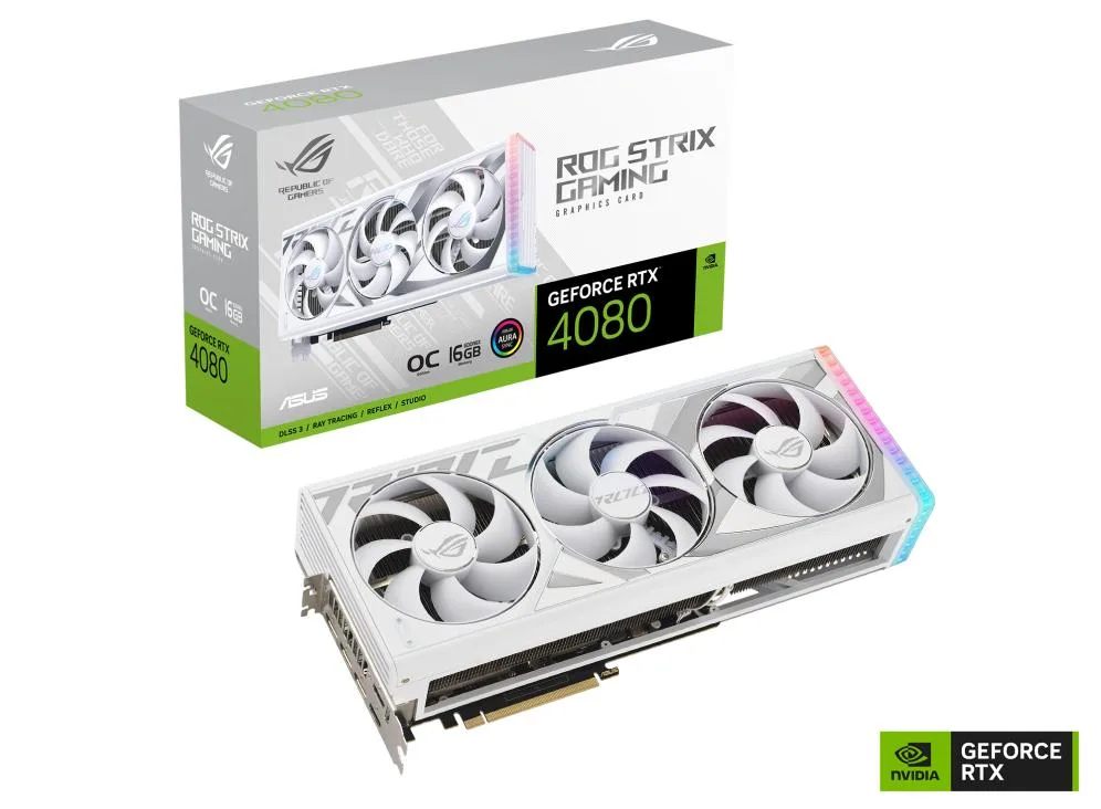 ASUS ASUS ROG Strix GeForce RTX 4080 OC White 16GB graphics card — product photo