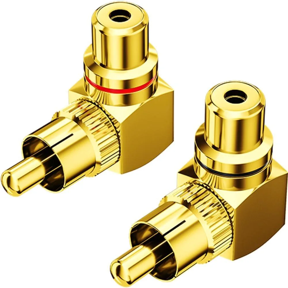 Boxwave Boxwave 2-Pack 90 Degree RCA Right Angle Audio Adapter (Black + Red) — product photo