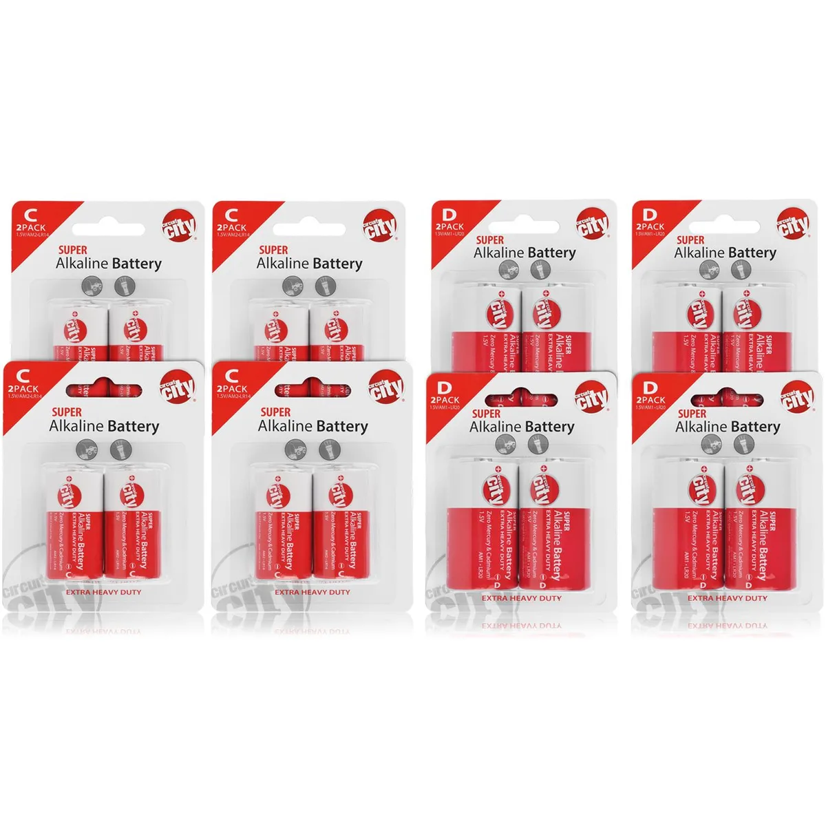 Circuit City Circuit City 8 C-Cell &amp; 8 D-Cell Alkaline Batteries (16) — product photo
