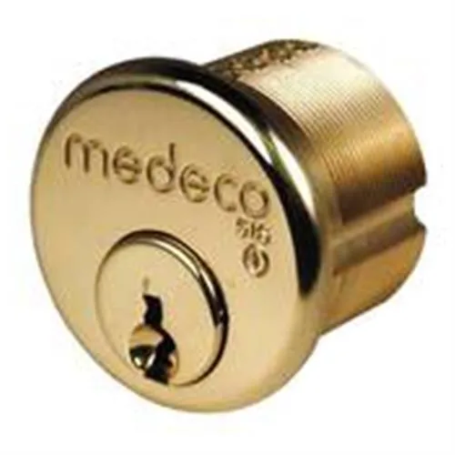 Medeco Medeco 10-5400-605-00 Bright Brass 1-3/4" Mortise Cylinder 6 Pin Tumbler — product photo