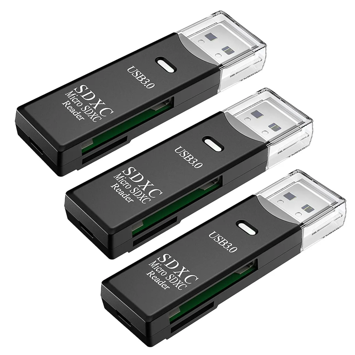  Wansurs RFID 3-Pack USB 3.0 Card Reader Black — product photo