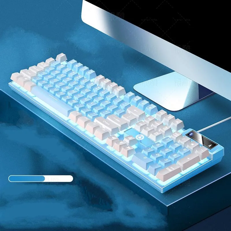Corn Electronics Corn Electronics GX300 Gaming Keyboard 104 Keys Wired Blue White Backlit 26 Anti-ghosting — product photo