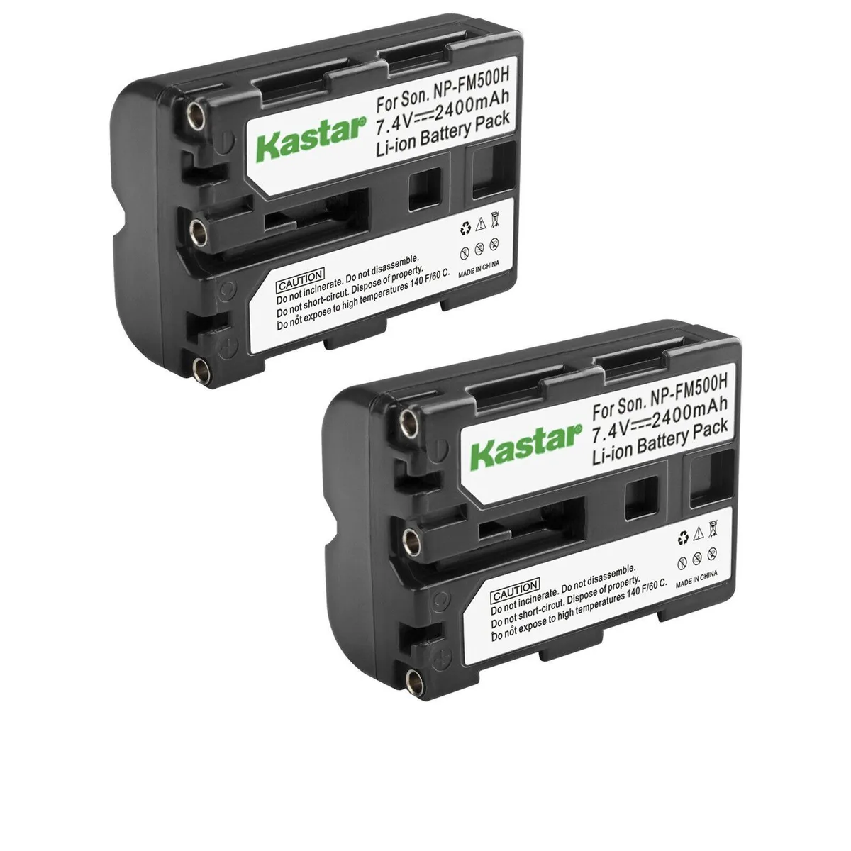 Kastar Kastar NP-FM500H 2-pack 7.4V 2400mAh for Sony A560 A580 A700 camera battery — product photo