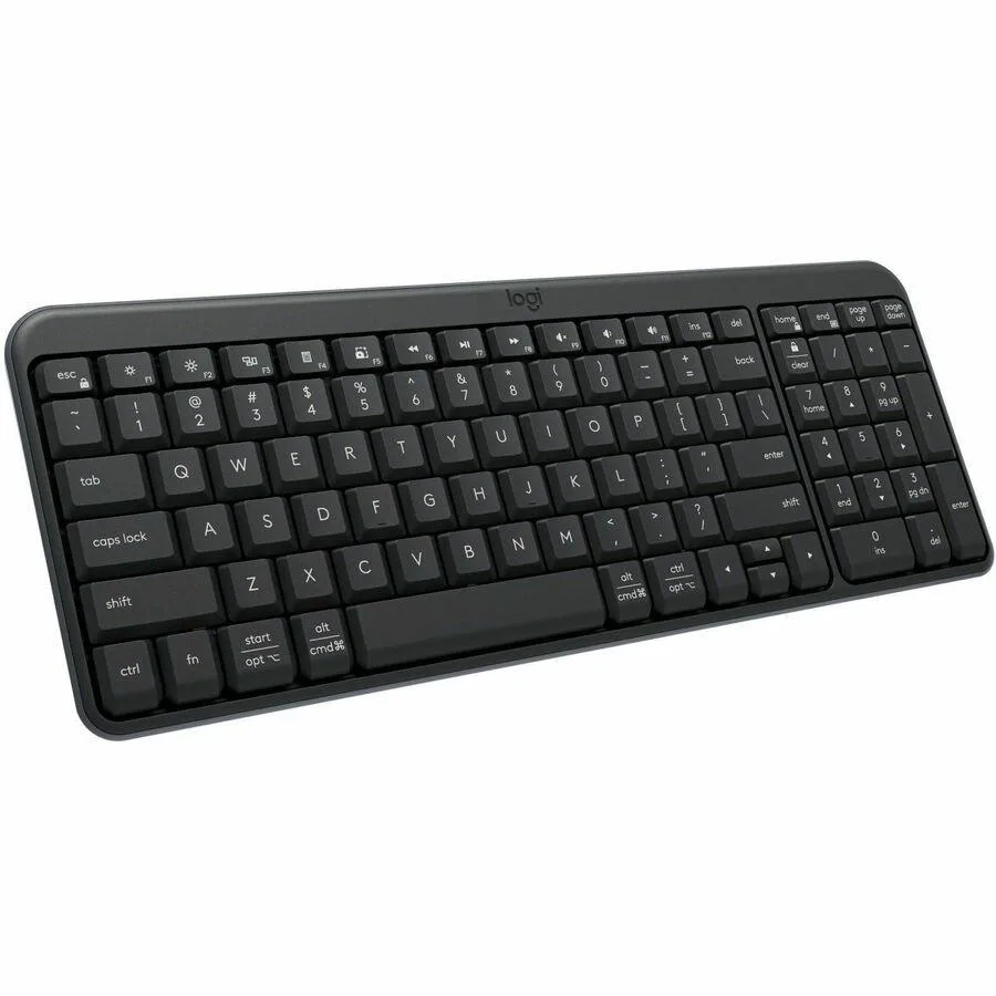 Graphite wireless keyboard with numpad compact plastic build