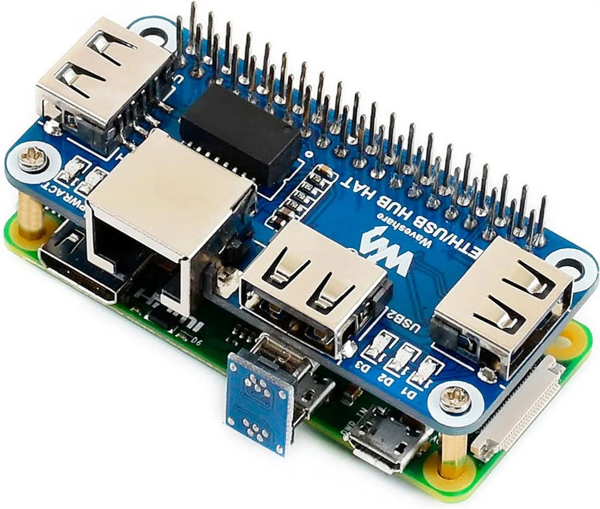 MCDODO MCDODO Ethernet USB HUB HAT Expansion Board for Raspberry Pi 10/100M RJ45 3x USB 2.0 65x30mm — product photo
