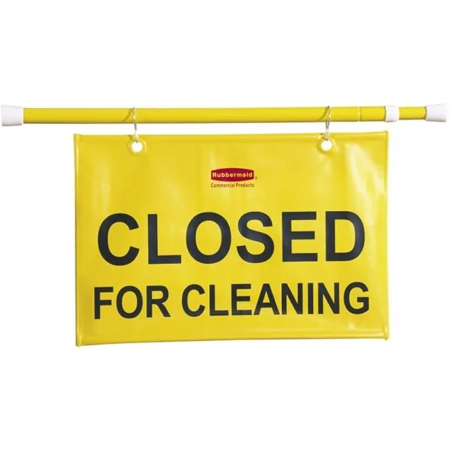 Rubbermaid Rubbermaid 9S1500YWCT Closed for Cleaning Safety Sign 13x50in Yellow 6pk — product photo