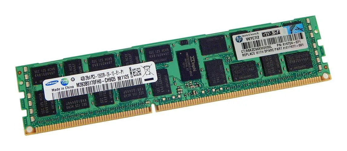 HP HP 4GB DDR3 1333 PC3L-10600R 1Rx4 DIMM 617677-001 — product photo