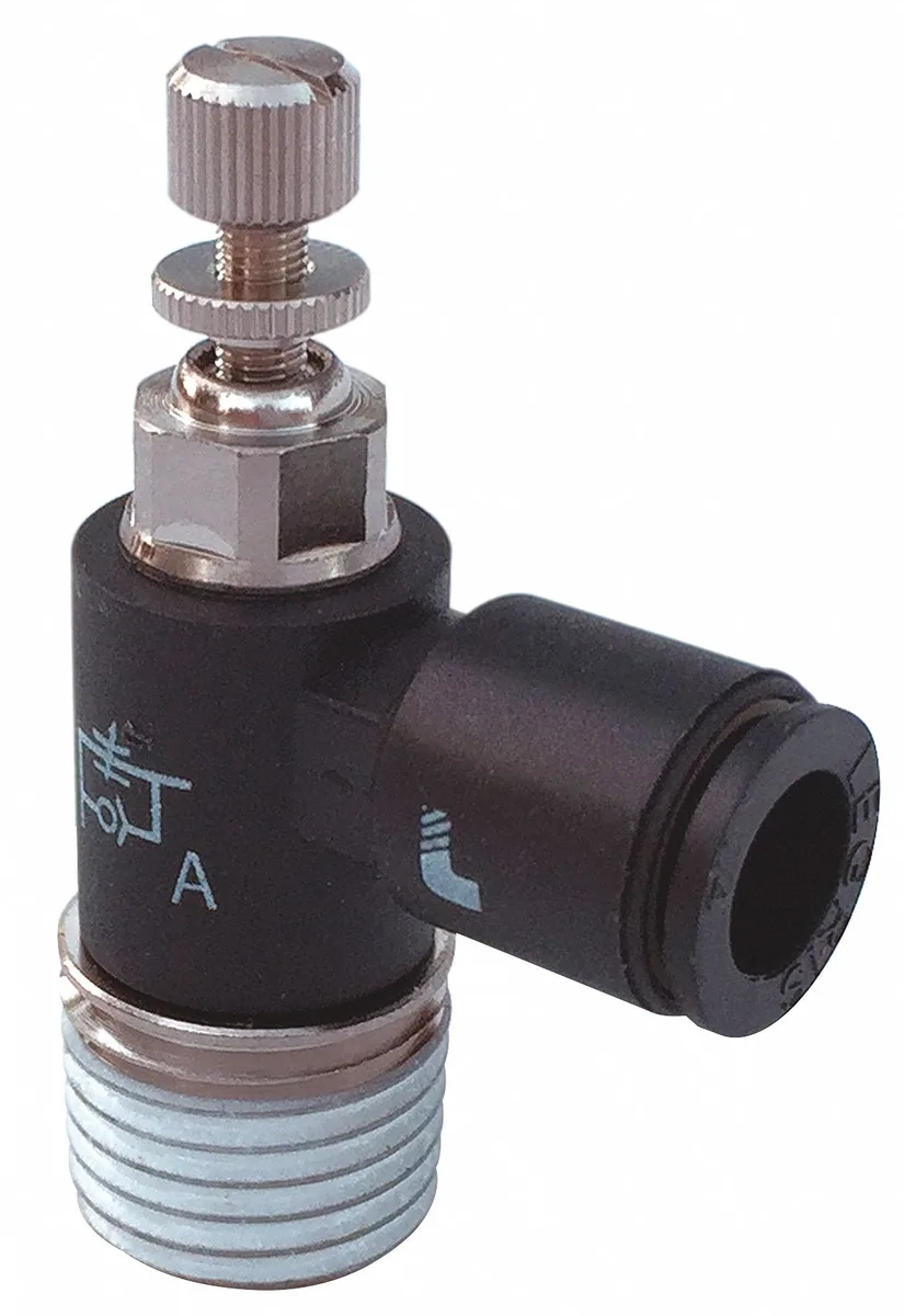 Legris Legris 7665 08 17 Miniature Flow Control Trap 8 mm Tube 3/8 in BSPT 145 psi 3.5 cfm 70 °C — product photo