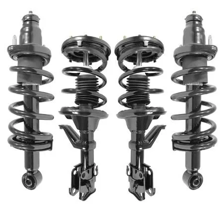 Unity 4-11667-15145-001 complete strut assembly, metal silver finish, coil spring and top mount visible