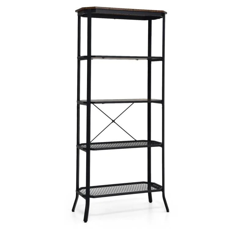 SlickBlue SlickBlue 5-Layer Industrial Bookshelf 220 lbs Dark Brown — product photo