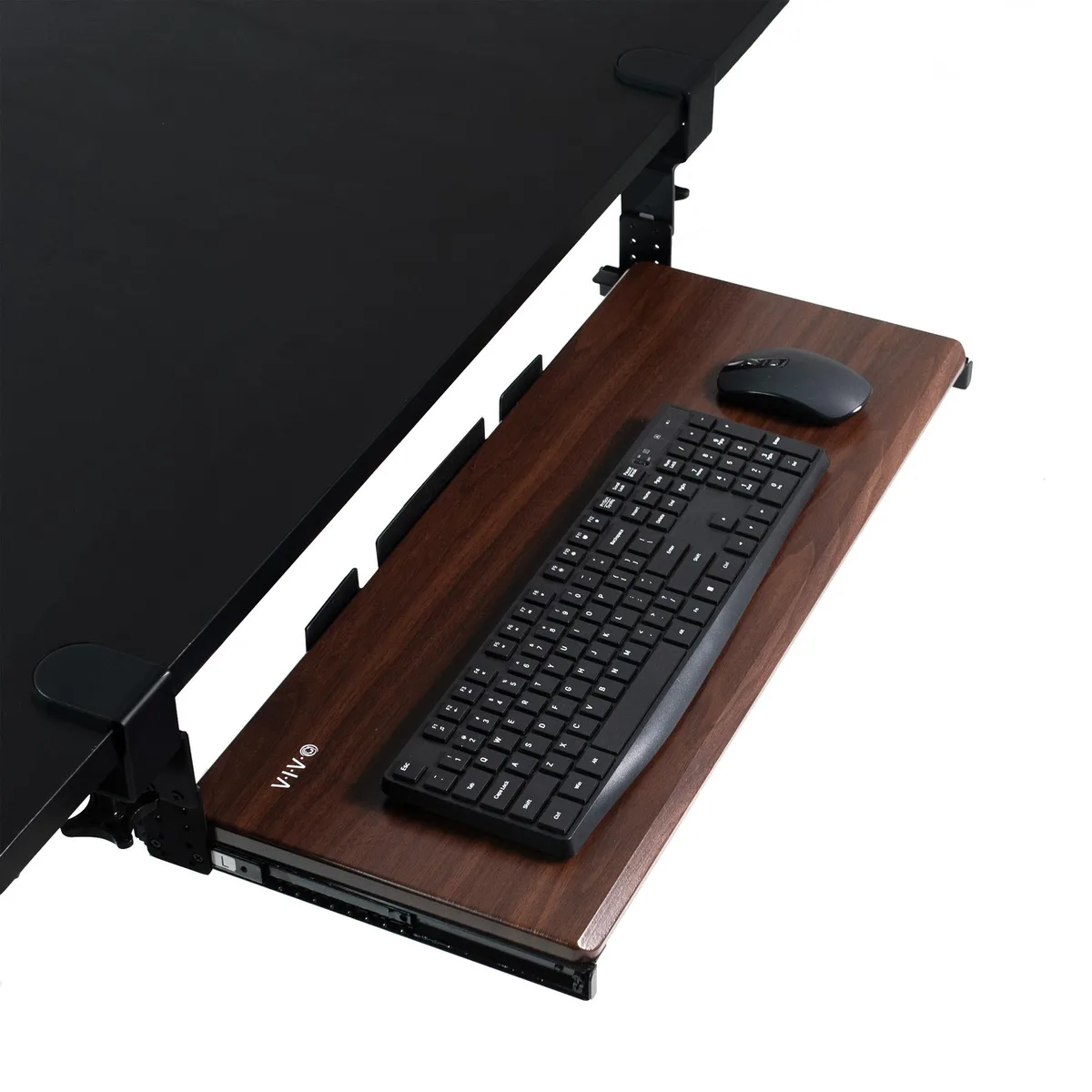 VIVO VIVO Dark Walnut Clamp-on Keyboard Tray 26.8" 11 lbs — product photo