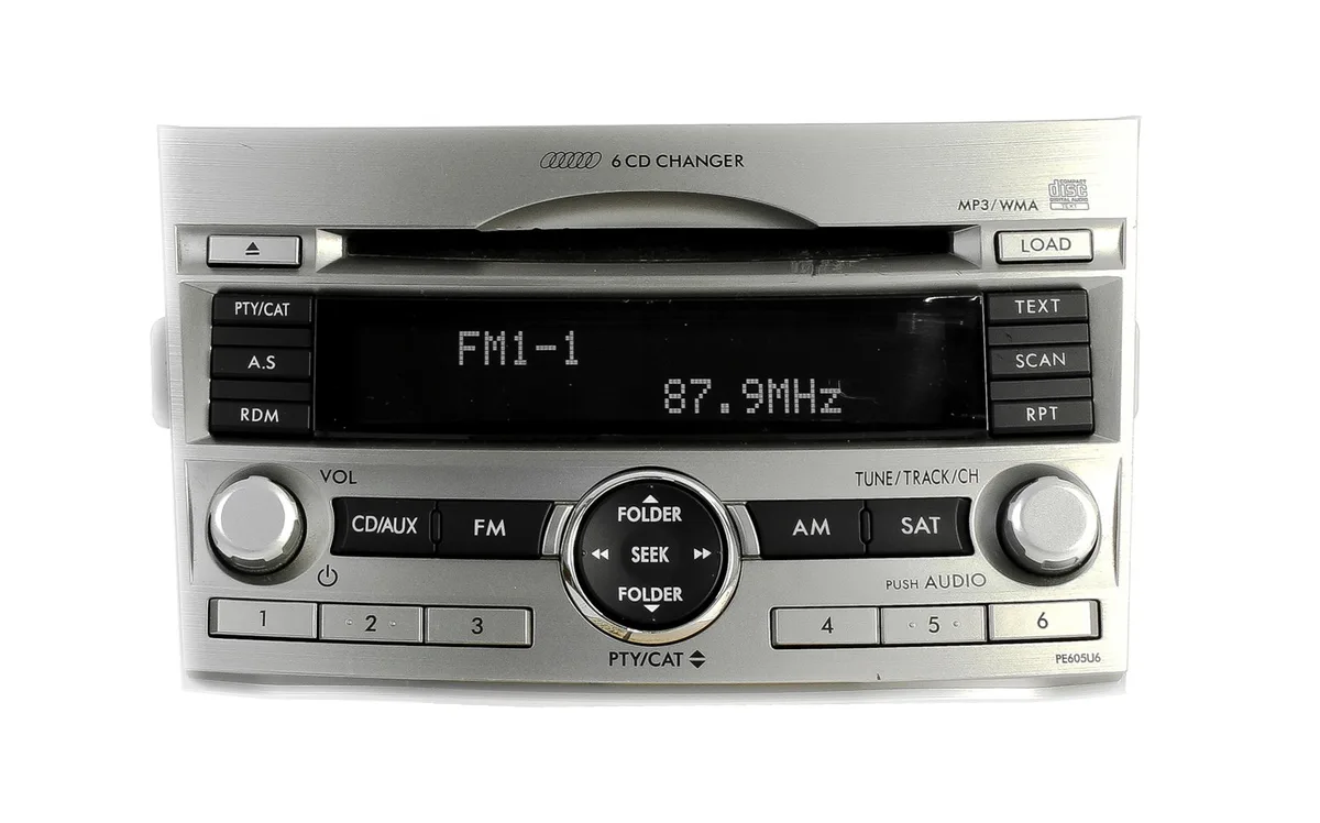 1 Factory Radio 1 Factory Radio 86201AJ60A AM FM MP3 6 Disc Changer Receiver PE605U6 — product photo