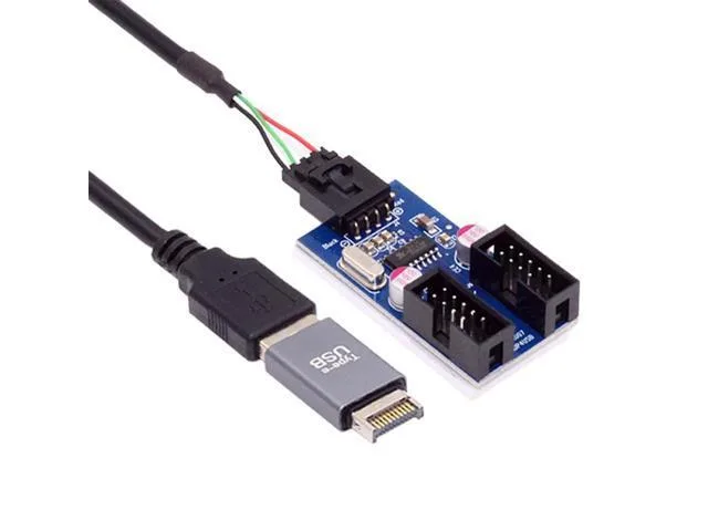 LORDWORLD LORDWORLD USB 3.1 Type-E to USB 2.0 Type-A &amp; Dual 9/10pin Header Adapter — product photo