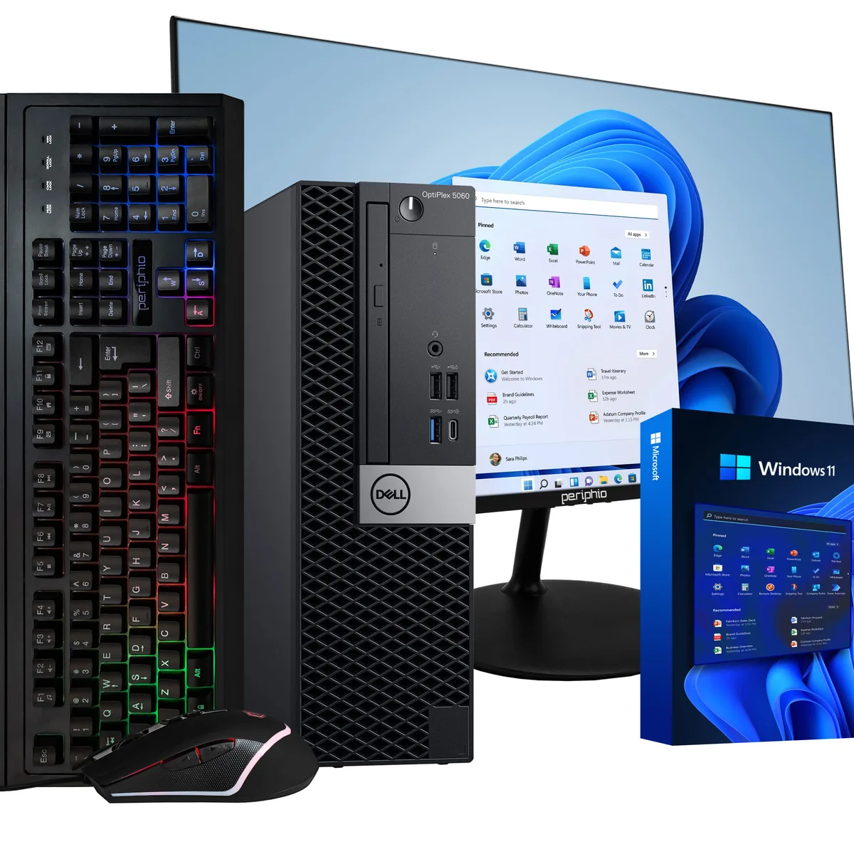 DELL DELL OptiPlex 5060 i5-8500T 3.7GHz 16GB DDR4 500GB SSD 1TB HDD 24" 1080p Win11 Pro Black — product photo
