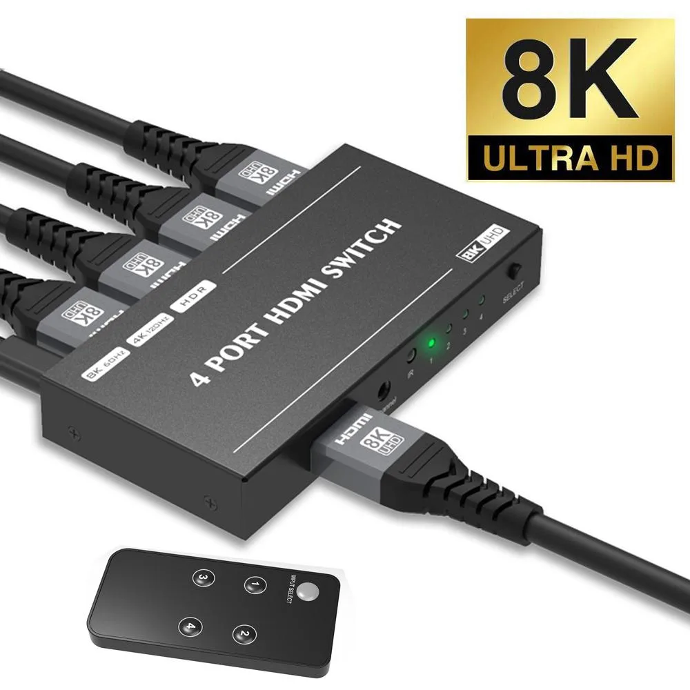 Jansicotek Jansicotek 4x1 HDMI 2.1 8K 60Hz 4K 120Hz 48Gbps Video Switch — product photo