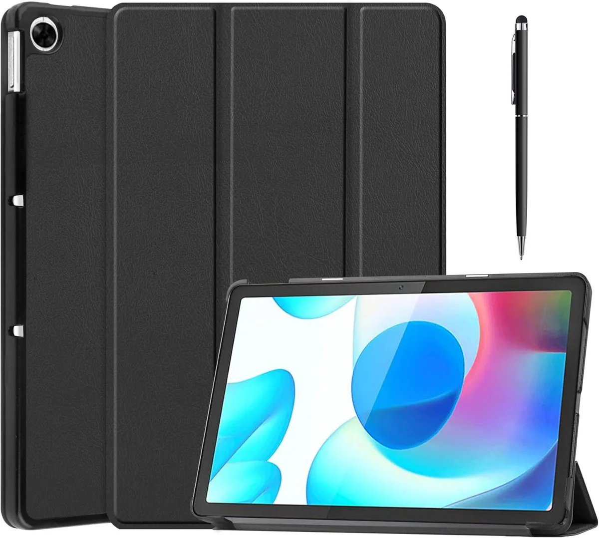 Werleo Werleo Case for Realme Pad 10.4 inch 2021 Folio Slim Smart Cover Hard Shell Multi-Angle Stand Stylus Pen Black — product photo