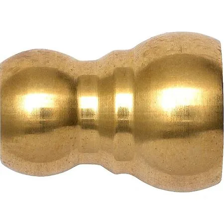 Two brass spherical coolant port adapters with non-threaded ends