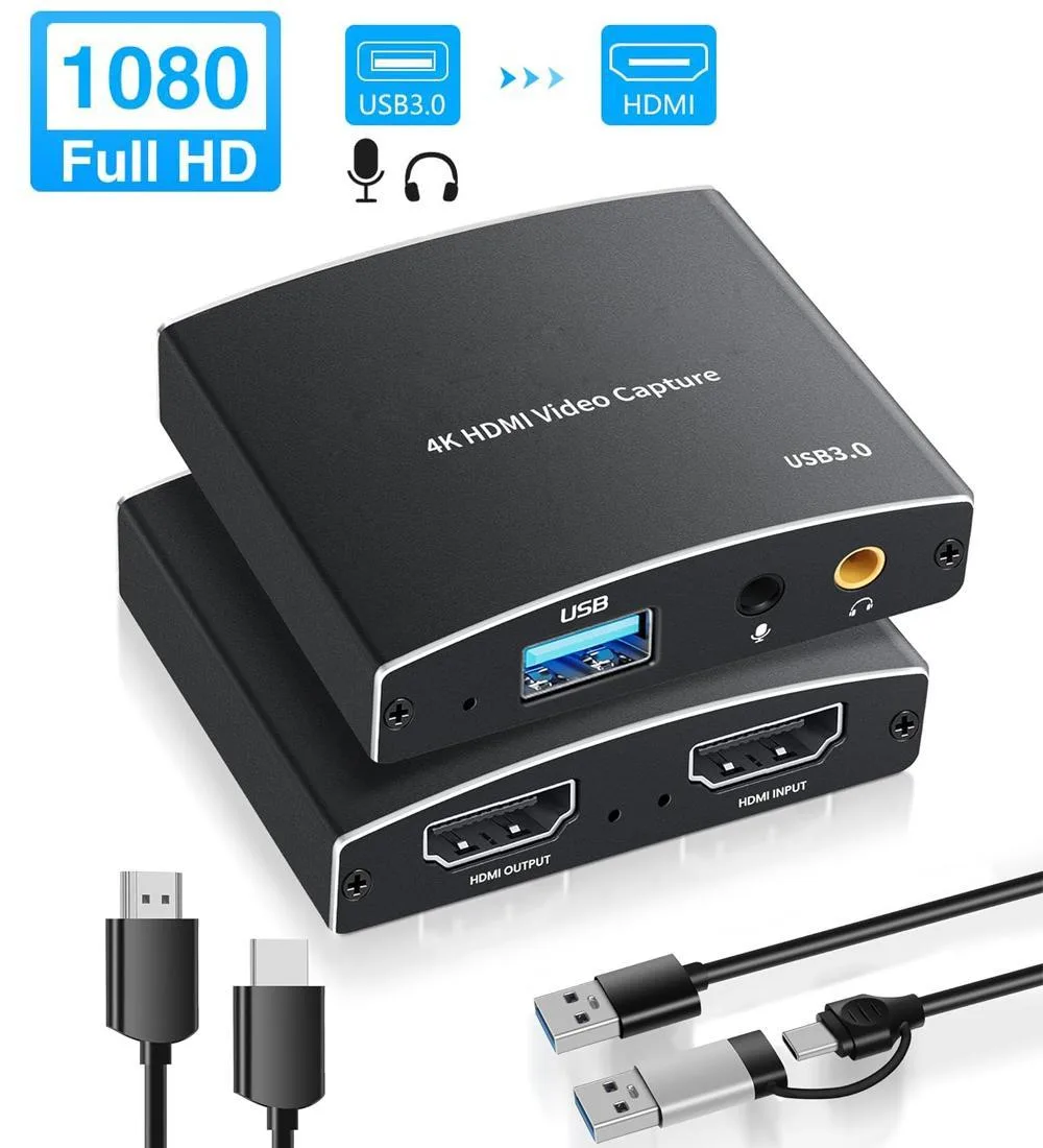 WRIARICH WRIARICH OZC8 4K Capture Card USB 3.0 1080p 60fps HDMI 2.0 3.5mm Audio — product photo