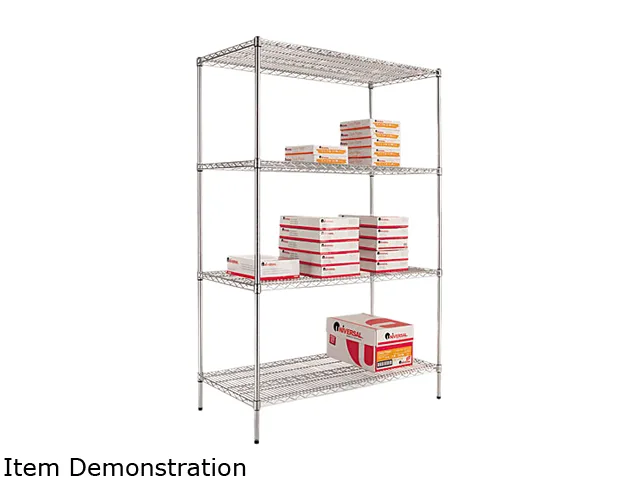 Alera Alera SW50-4824SR 4-Shelf Wire Shelving Unit 72 x 48 x 24 Silver office furniture — product photo