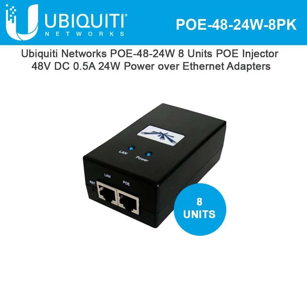 Ubiquiti Networks Ubiquiti Networks POE-48-24W 48V .5A 24W PoE Injector 8-pack power adapter — product photo