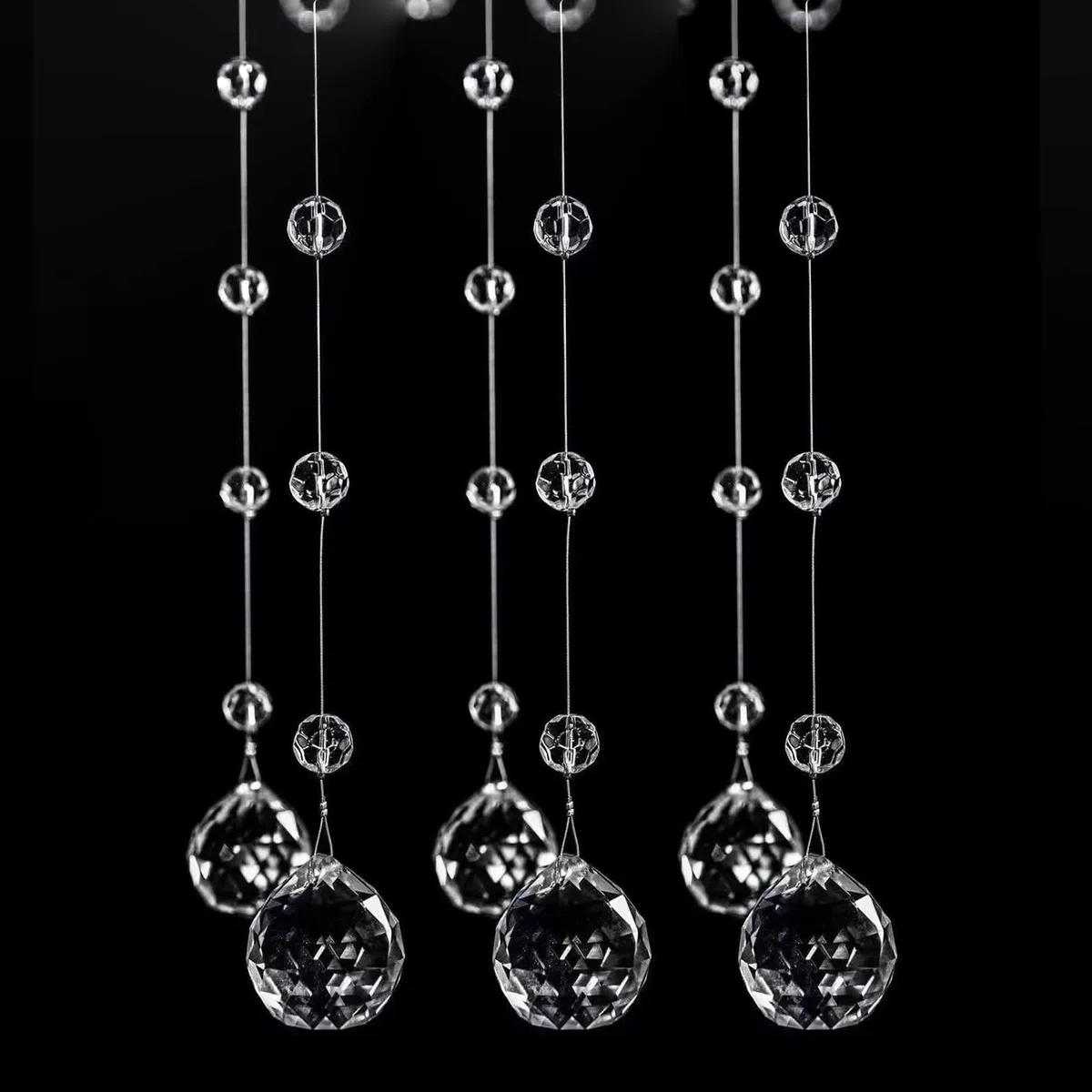  Evening Crystals Crystal Beaded String 3.3ft 5pcs 12mm 30mm — product photo