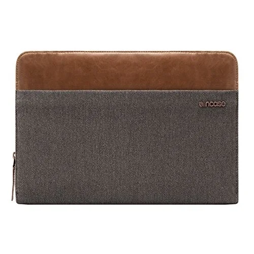 Gray cotton twill folio with leather trim for 13 MacBook Pro
