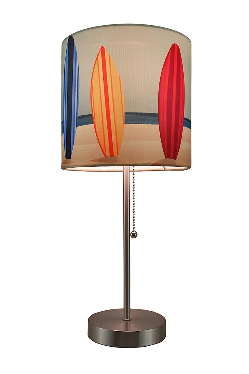Zeckos Zeckos Coastal Table Lamp Surfboard Shade 18.5 Inch — product photo