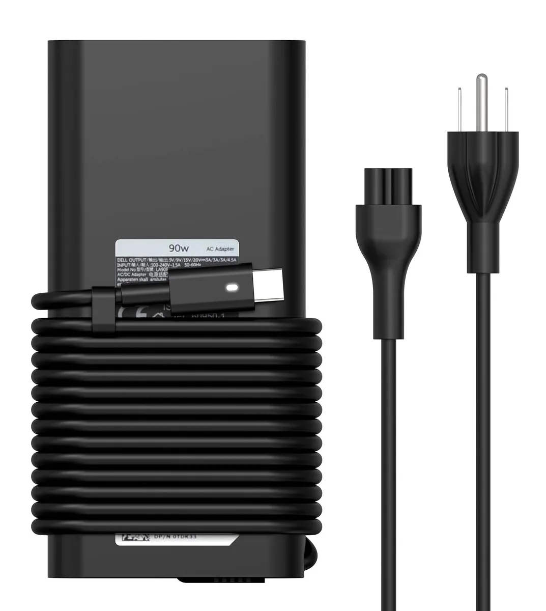  DELL OTDK33 90W USB-C AC adapter laptop charger — product photo
