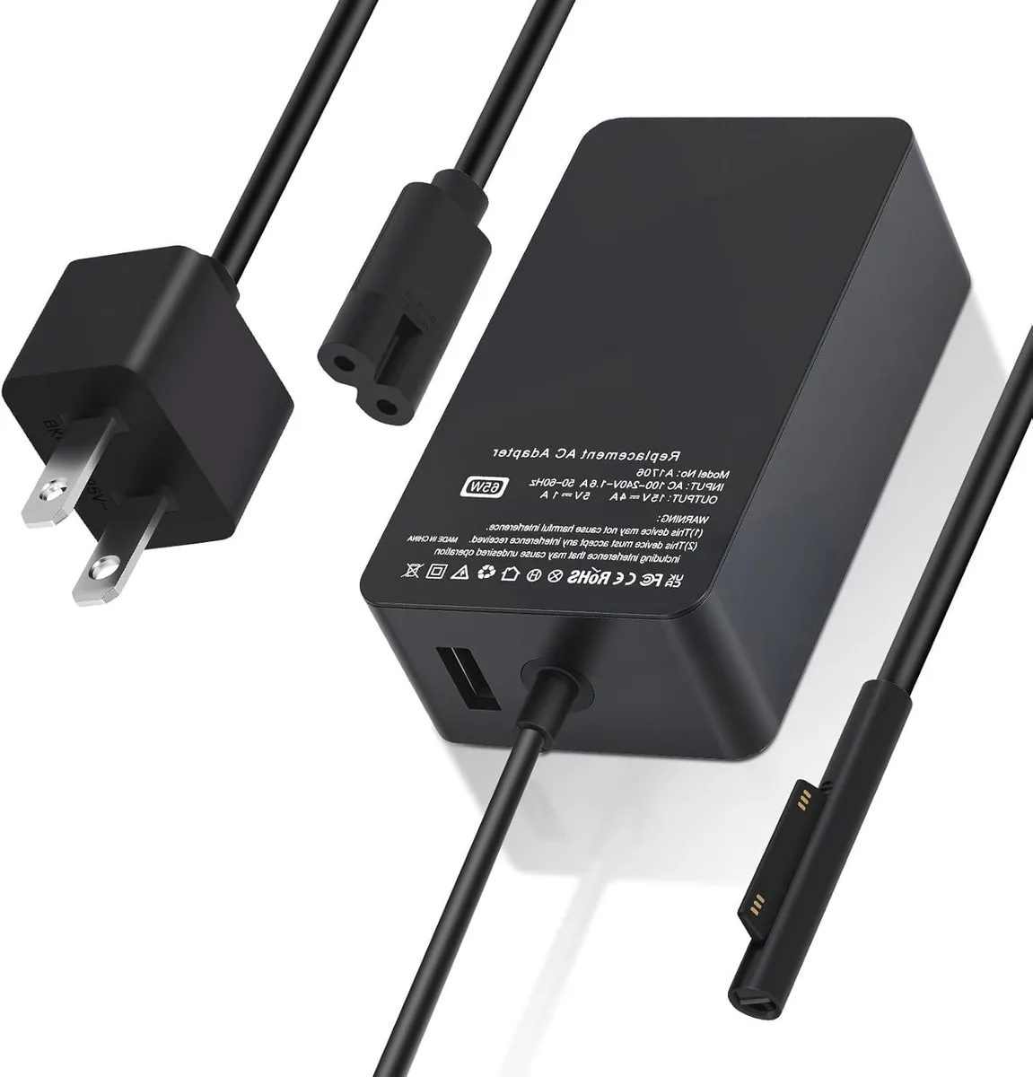 STARWELL STARWELL 65W AC Adapter with USB Port for Surface Pro Laptop Book Go — product photo