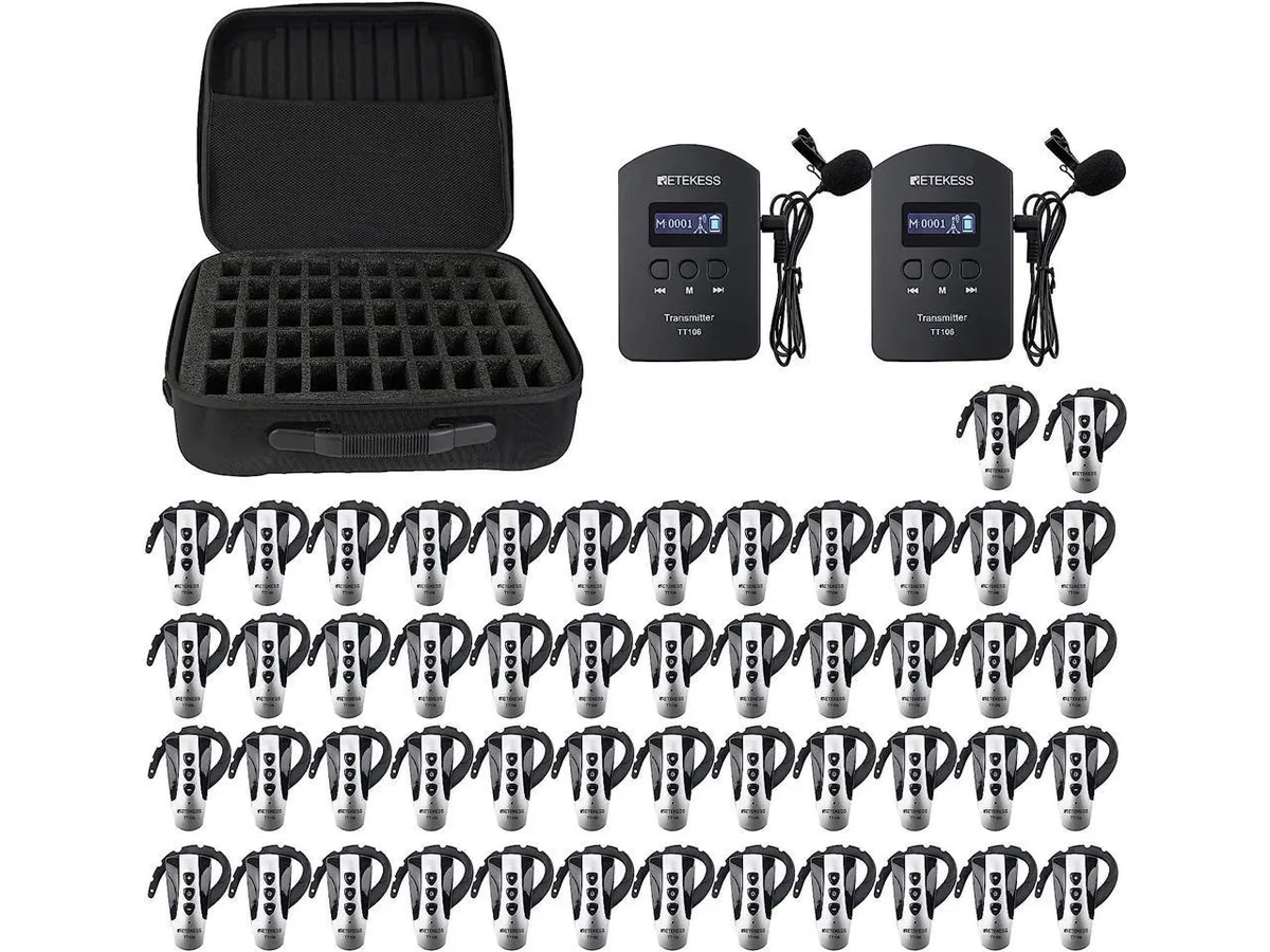 BFKK BFKK TT106 Tour Guide System 2 Transmitters 50 Receivers 2.4 GHz — product photo