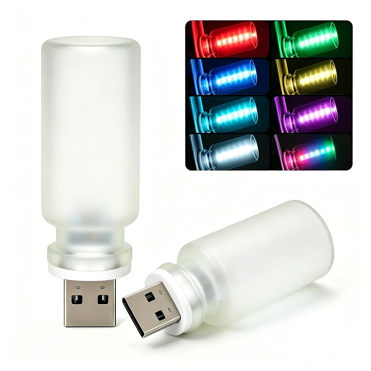  KEVANLY 2PCS 7 Colors Car USB Lights Automotive Specialty Lighting — product photo