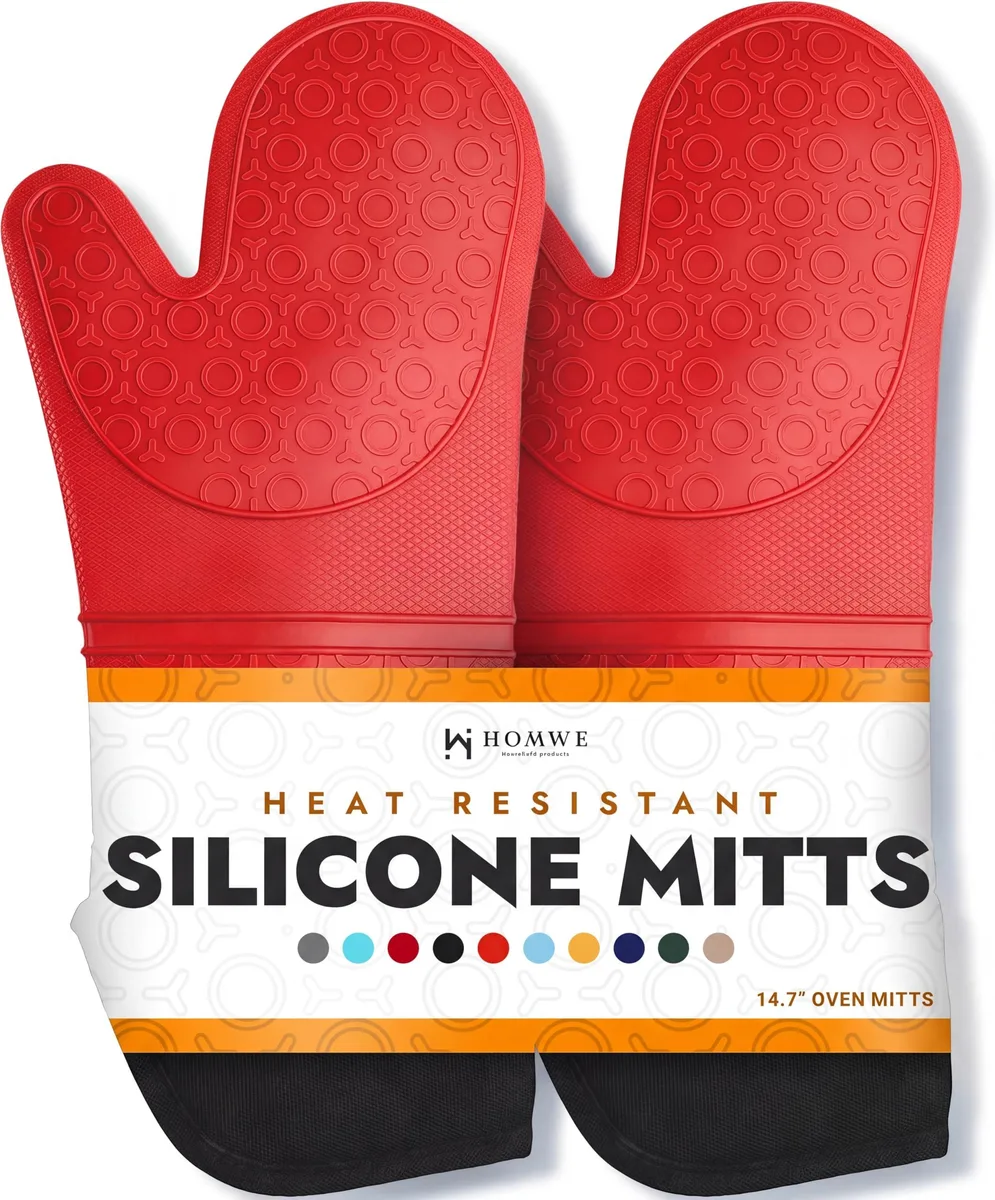  HOMWE HW-OVNMT-2PCXL-RED 14.7" oven glove 2-piece Red — product photo