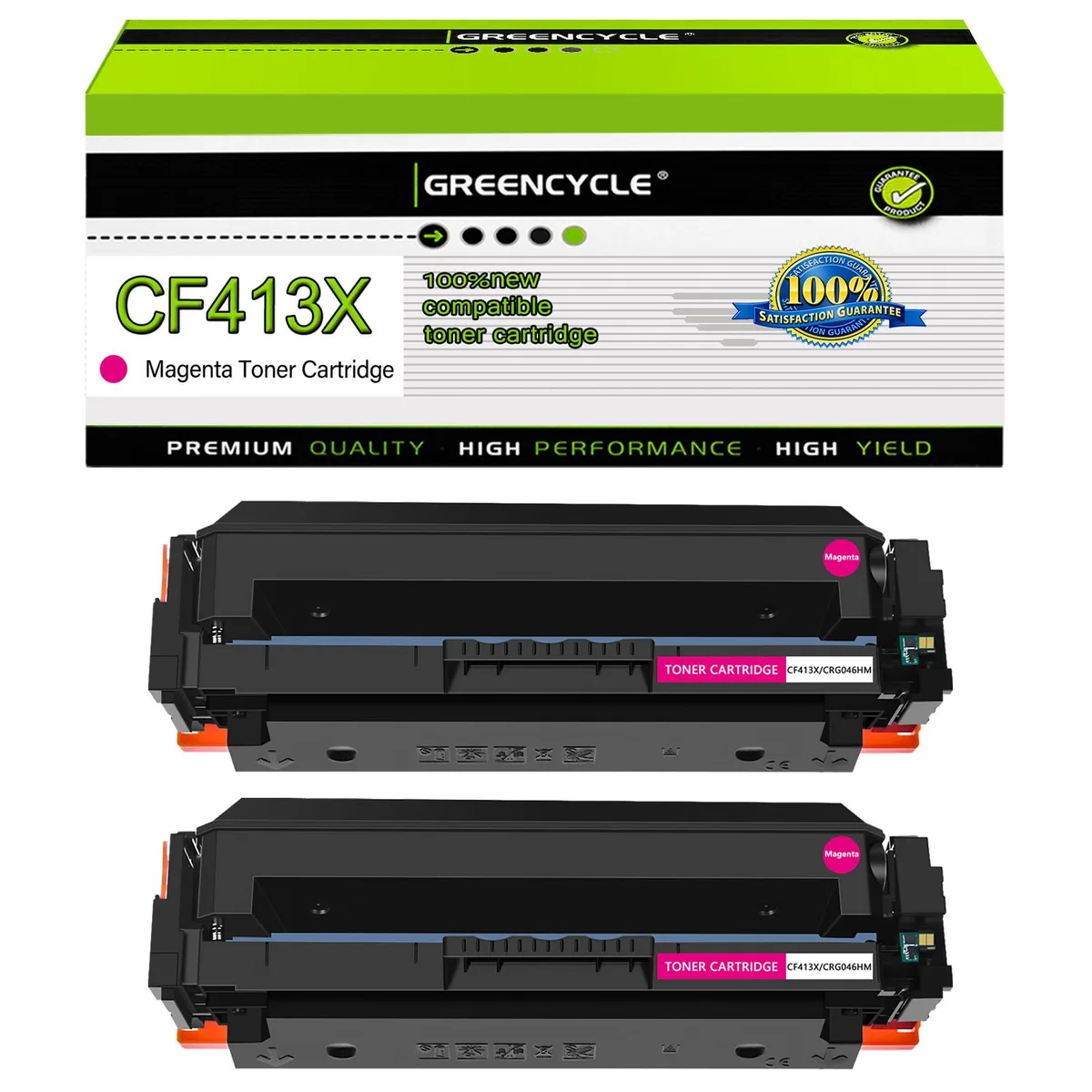 GREENCYCLE GREENCYCLE 2 Pack 413X Magenta Toner Cartridge — product photo