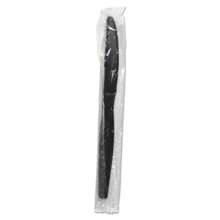 Boardwalk Boardwalk BWKKNIHWPSBIW Heavyweight Wrapped Polystyrene Knife Black 1000 Carton — foto do produto