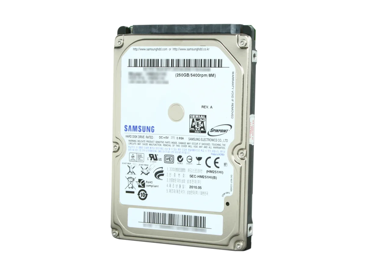SAMSUNG SAMSUNG Spinpoint M7E HM251HI 250GB 5400 RPM 8MB SATA 3.0Gb/s 2.5" laptop hard drive — product photo