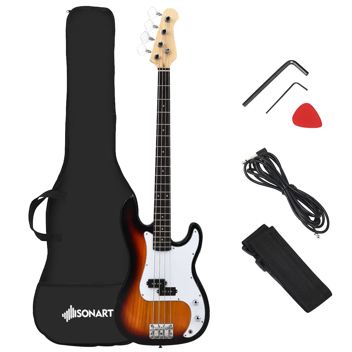 Costway Costway Sonart Full Size Electric Bass Guitar Yellow 4 String 20 Frets — product photo