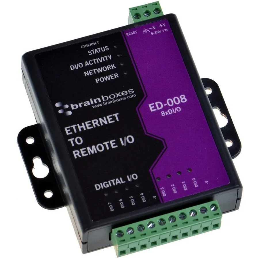 Brainboxes Brainboxes ED-008 Ethernet to 8 Digital I/O Device Server — product photo