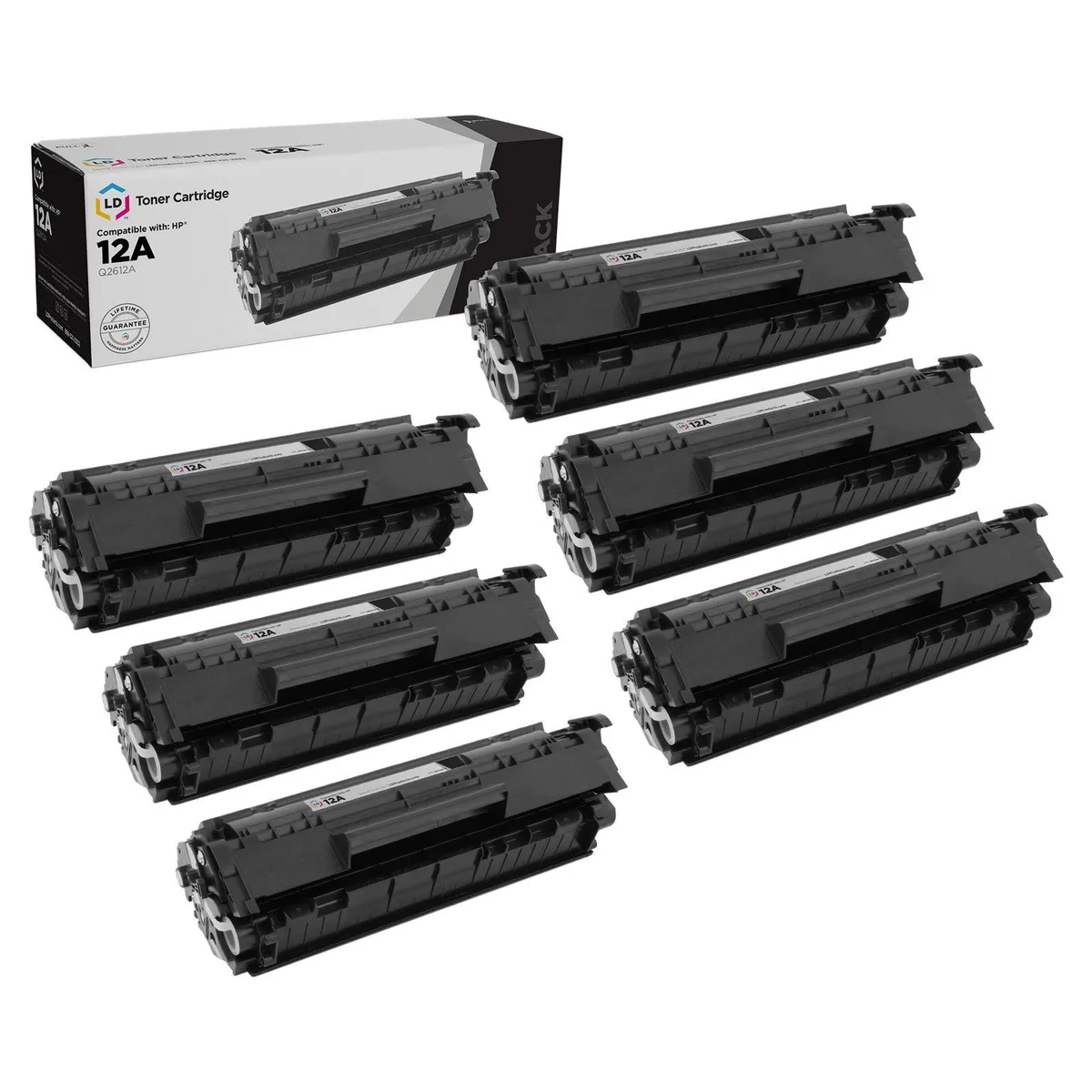 LD Products LD Products HP 12A Black Toner Cartridge 6-Pack — product photo