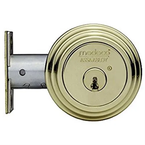 Medeco Medeco 11-R624-605-00 Bright Brass 605 Grade 1 Double Cylinder Deadlock 2-3/4" Backset — product photo
