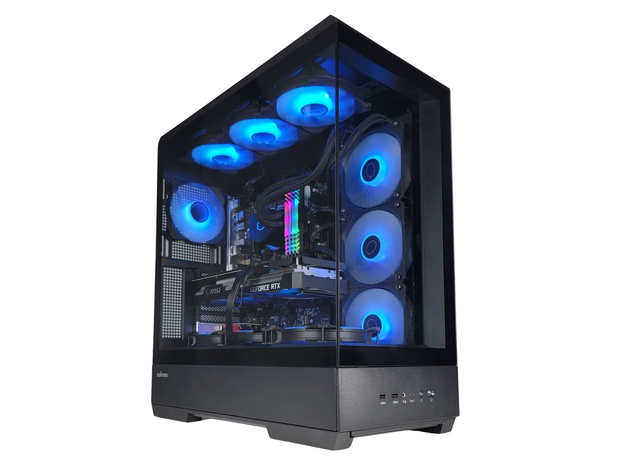 GRI GRI Gaming Desktop Ryzen 7 5700X RTX 4070 12GB 32GB DDR4 1TB NVMe 360mm Water Cooler — product photo