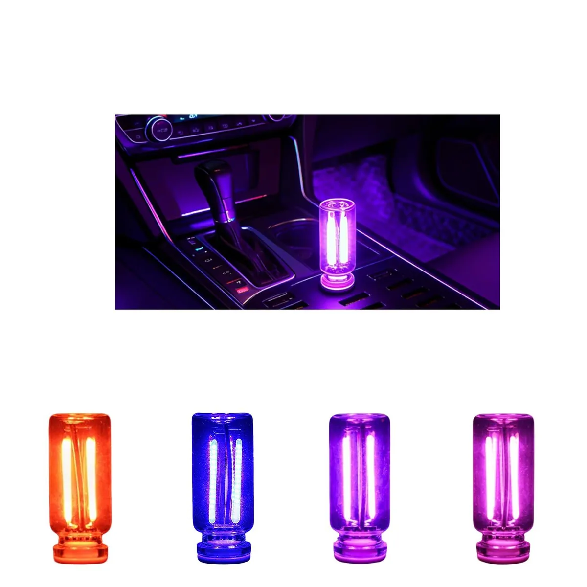  4 PCS USB Car Lights Red Blue Pink Purple Automotive Specialty Lighting — product photo